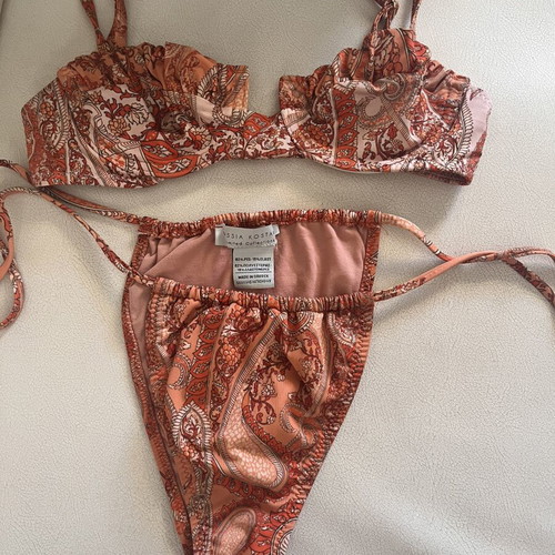 Vassia Kostara limited edition women's swimsuit like new, red and orange