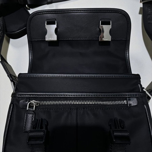 Prada Re Nylon Saffiano shoulder bag, black