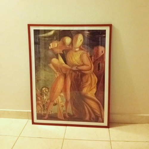 Giorgio de Chirico Hector and Andromache Museum Poster like new, wood frame