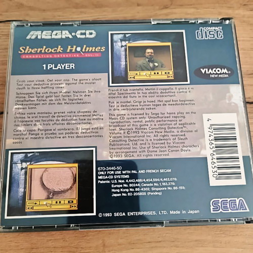 Sega Mega-CD Sherlock Holmes Consulting Detective like new