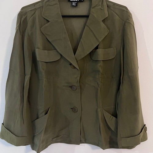DKNY women's utility blazer, size 10, green