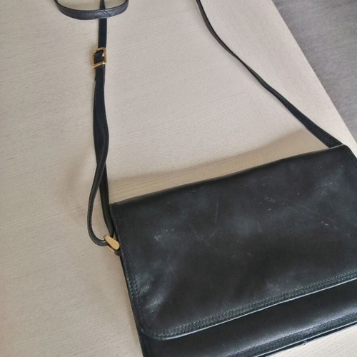 Italian crossbody bag genuine leather black like new