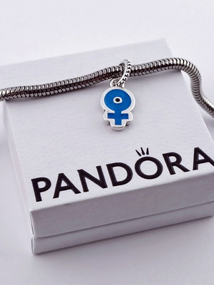 Pandora Female Power Charm Silver 925 with Blue Opal New