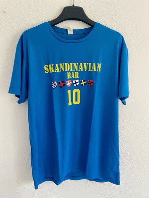 Men's T-Shirt Scandinavian Bar Exclusive size L new blue-yellow