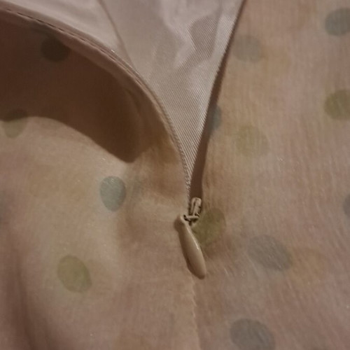 Rococo 100% silk pastel dotted frilled skirt used, multicolor