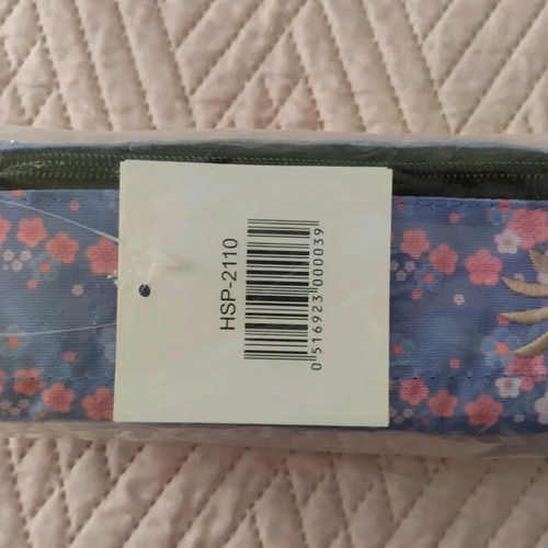 School pencil case new lilac with pink flowers