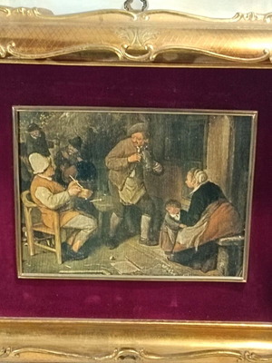 Πίνακας Cornelius Dusart με κορνίζα μπαρόκ σε χαρτί σαν καινούργιος