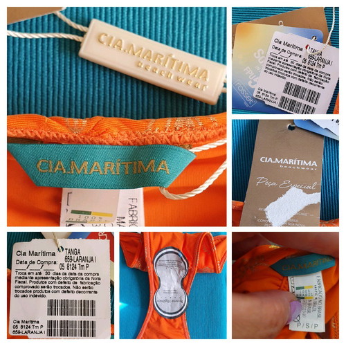 Cia.Maritima bikini bottom new, orange with gold details, size S