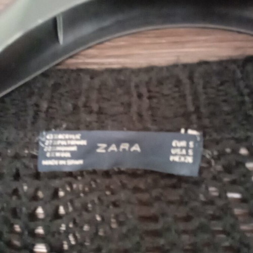 Zara women's cardigan used, black, size S, with loose knit