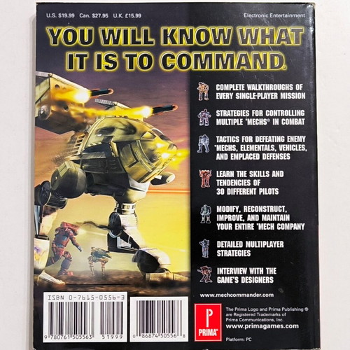Strategy Guide Mech Commander like new, in English