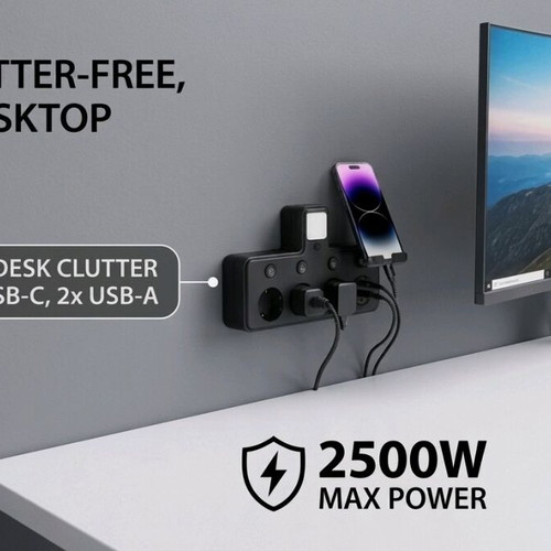 Smart Powerhub power strip new with USB ports and nightlight