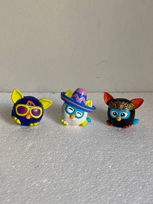 Furby pvc figures used, set of 3, Hasbro