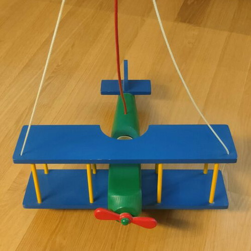 Wooden children's ceiling light airplane like new