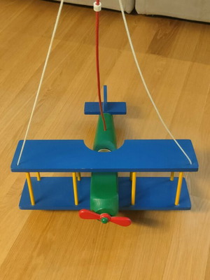 Wooden children's ceiling light airplane like new