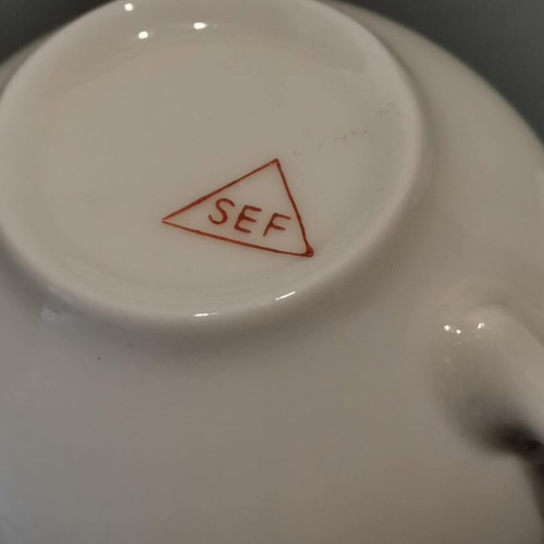 Tea cup set used with silver design, set of two