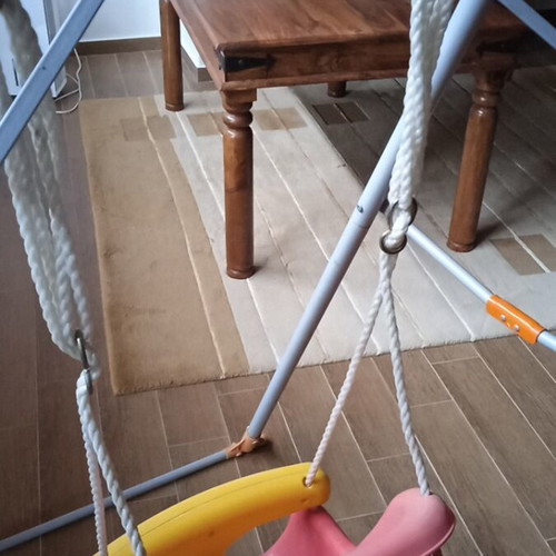 Garden swing used with intact ropes and stable frame