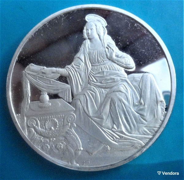  asimenio metallio LEONARDO DA VINCI-LA VERCINE DETTAGLIO DA L'ANNUCIAZIONE  silver .925 from FRANKLIN MIND
