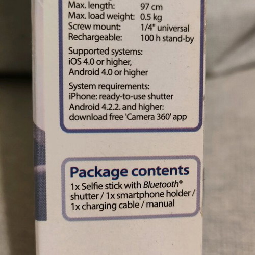 Selfie Stick with Bluetooth Shutter Konig new
