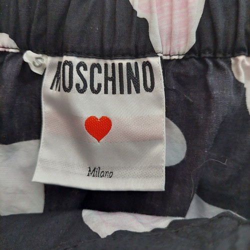 Moschino cotton pajama shorts dark blue with pink hearts, like new, size S