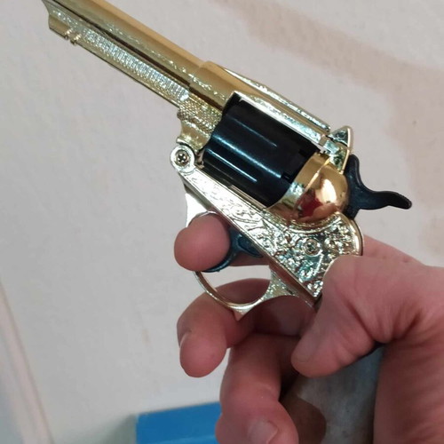 Alabama cowboy pistol large 24 cm new, gold plated