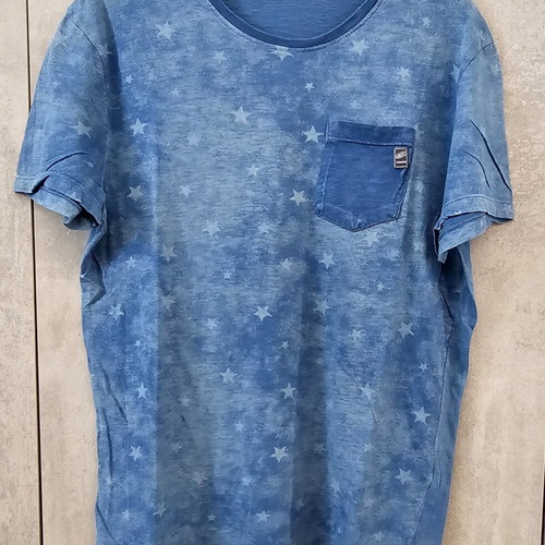 Edward Jeans men's T-shirt blue with stars medium used