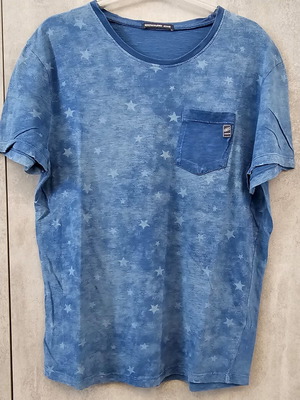 Edward Jeans men's T-shirt blue with stars medium used