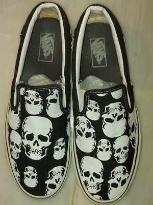 Vans αθλητικά παπούτσια μεταχειρισμένα, νούμερο 42,5/43, σπάνιο σχέδιο μαύρο-άσπρο