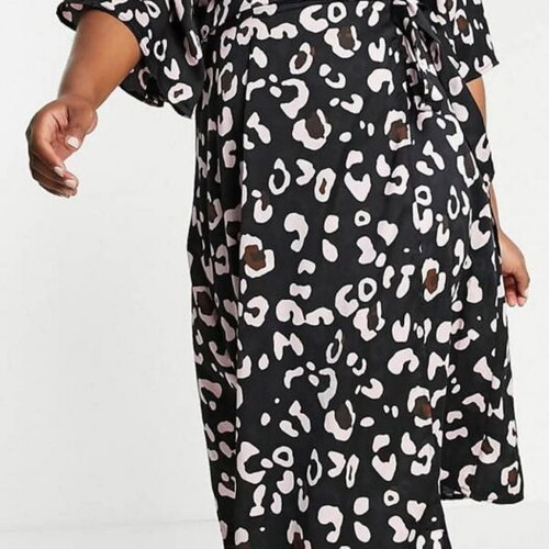 Liquorish Curve Wrap Dress new, black, size 4XL