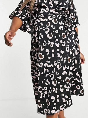 Liquorish Curve Wrap Dress new, black, size 4XL