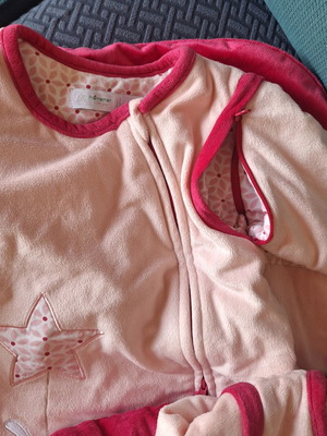 Premaman velour baby sleeping bag, pink, size 1