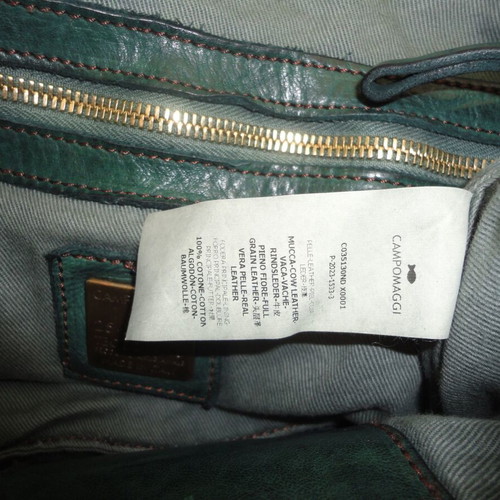 Campomaggi shoulder bag made of natural leather like new, dark green