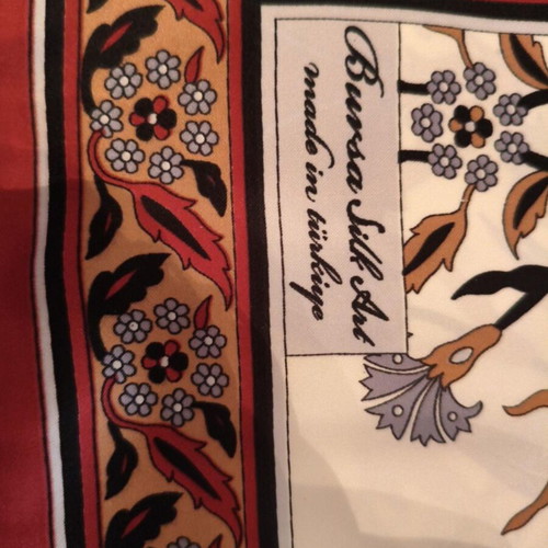 Silk Long Scarf Bursa Silk Art like new, floral design