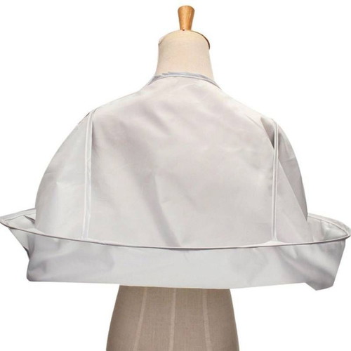 Hair catcher cape for barbershop new, grey metallic