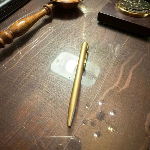 Vintage Mini Metal Pen satin gold finish new