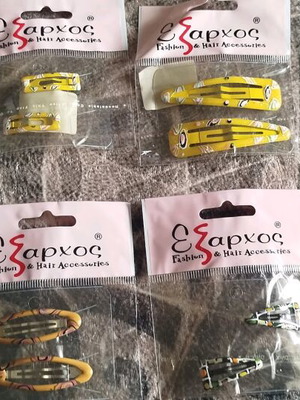 Hair clips new, pack of 8, yellow