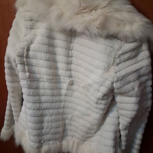 White genuine fur like new, size M