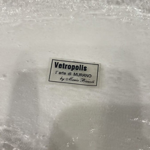 Vetropolis deep serving platter shape S like new with metal details