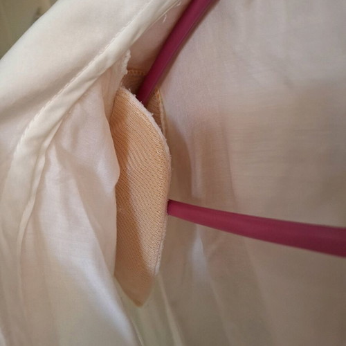 Vintage women's shirt used, size M, white with salmon details