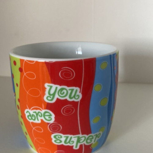 Vintage colorful mug like new, over 30 years old