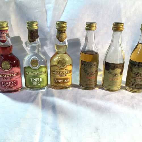 Panayotakis liquor miniatures used, set of 6 bottles