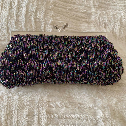 Cadari London vintage beaded evening purse hand made, like new, multicolor