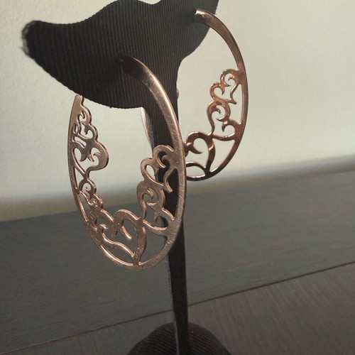 925 Silver Earrings in Rose Gold Tone like new