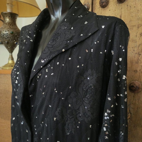 Vintage shirt-jacket with glam sequins like new, size L