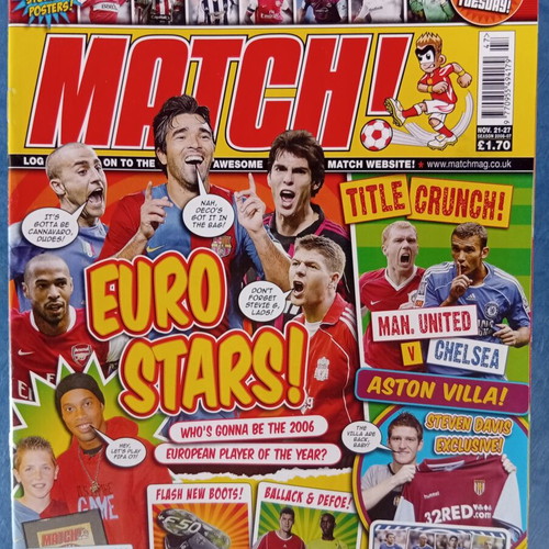 Match Football Magazine issue 21-27/11/2006 like new with Everton poster