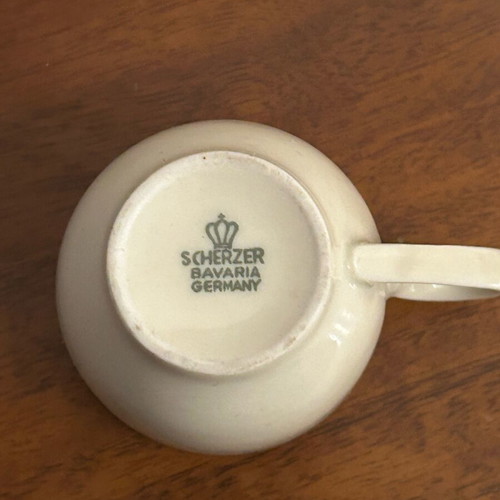 Scherzer Bavaria Germany porcelain tea set unused