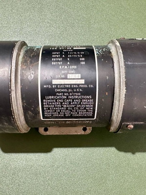 Signal Corps DYNAMOTOR DY-88 used, generator for military radios