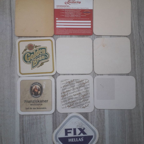 Beer Coasters used, set of 10 No 19