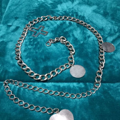 Metal women's belt like new, silver, size 100