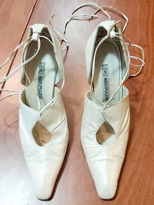Bournazos shoes used, leather, size 38, 10 cm heel
