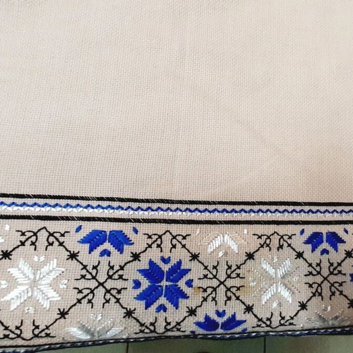 Embroidered Pink Tablecloth with Bulgarian Motifs like new